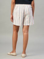 Women's Natural Cotton Linen Regular Fit Shorts
