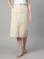 Women's Corduroy Natural 100% Cotton Regular Fit Skirt