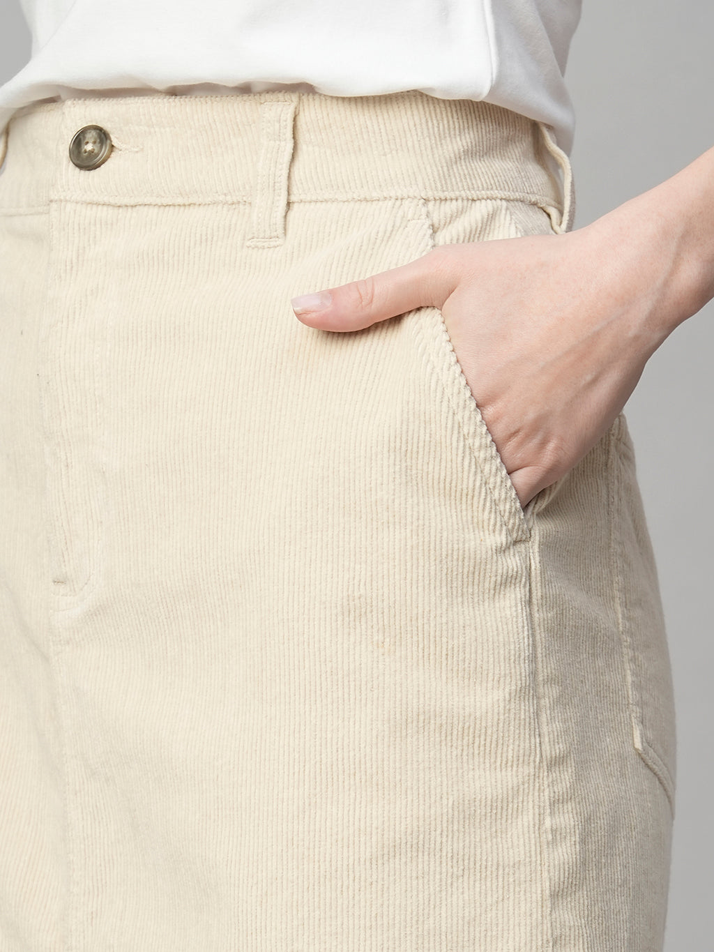 Women's Corduroy Natural 100% Cotton Regular Fit Skirt