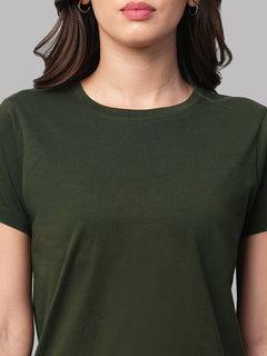 Women’s Cotton Regular Fit T-Shirt Green