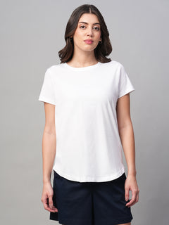 Women’s Cotton Regular Fit Short Sleeve T-Shirt White
