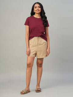 Women's 100% Cotton Slim Fit Tshirt Red
