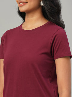 Women's 100% Cotton Slim Fit Tshirt Red