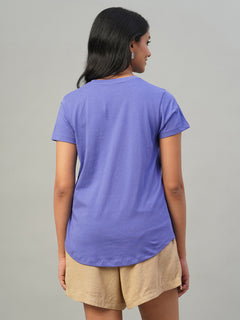 Women's 100% Cotton Slim Fit Tshirt Violet