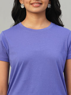Women's 100% Cotton Slim Fit Tshirt Violet