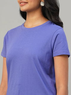 Women's 100% Cotton Slim Fit Tshirt Violet