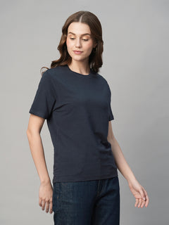Women’s Cotton Bamboo Regular Fit T-Shirt Navy