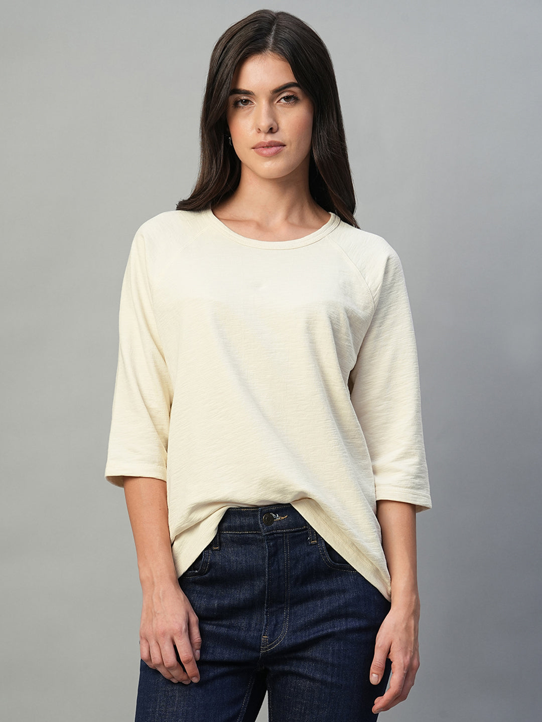 Women's Natural 100% Cotton Regular Fit Tshirt