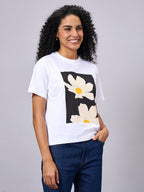 Women's White 100% Organic Cotton Regular Fit Tshirt
