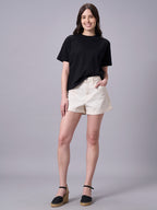 Women's Black 100% Organic Cotton Regular Fit Tshirt