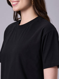 Women’s Organic Cotton Regular Fit Crew Neck T-Shirt Black