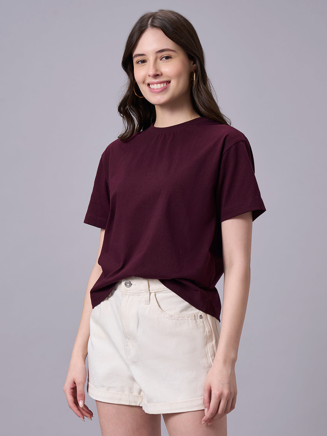 Women's Wine 100% Organic Cotton Regular Fit Tshirt