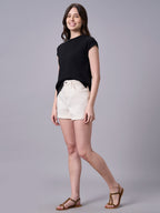 Women's Black 100% Organic Cotton Regular Fit Tshirt