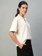 Women's Natural Cotton Elastane Regular Fit Tshirt