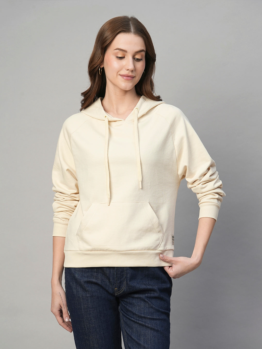 Women's Natural Organic Cotton Regular Fit Hoodie Sweatshirt