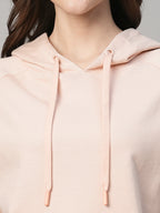 Women's Pink Organic Cotton Regular Fit Hoodie Sweatshirt