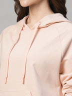 Women's Pink Organic Cotton Regular Fit Hoodie Sweatshirt