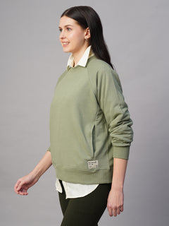 Women's Organic Cotton Regular Fit Sweatshirt Light Green
