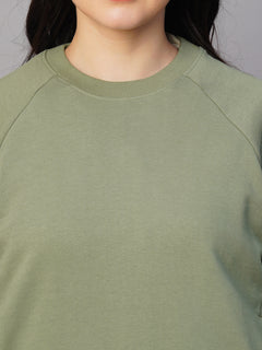 Women's Organic Cotton Regular Fit Sweatshirt Light Green