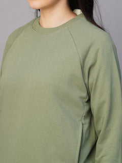 Women's Organic Cotton Regular Fit Sweatshirt Light Green