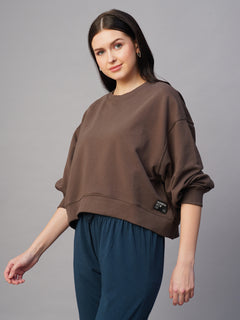Women's Organic Cotton Regular Fit Sweatshirt Brown