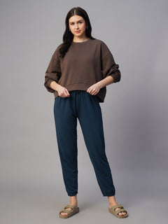 Women's Organic Cotton Regular Fit Sweatshirt Brown