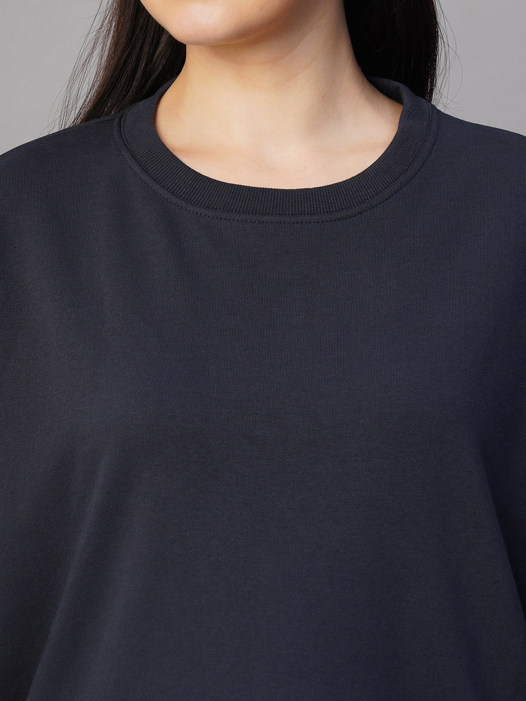 Women's Navy Organic Cotton Regular Fit Sweatshirt