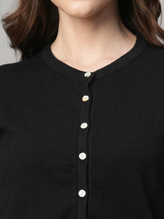 Women’s Cotton Viscose Regular Fit T-Shirt Black