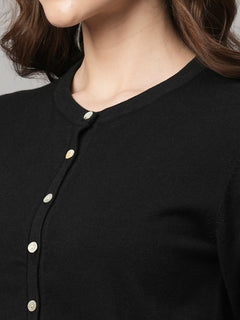 Women’s Cotton Viscose Regular Fit T-Shirt Black