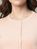 Women's Pink Cotton Viscose Regular Fit Tshirt
