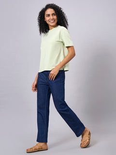 Women’s Cotton Elastane Regular Fit T-Shirt Green