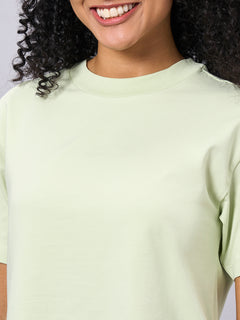 Women’s Cotton Elastane Regular Fit T-Shirt Green