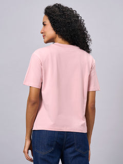 Women’s Cotton Elastane Regular Fit T-Shirt Pink