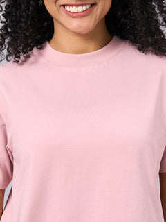 Women’s Cotton Elastane Regular Fit T-Shirt Pink