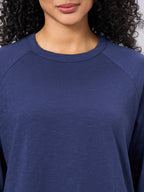 Women's Navy 100% Organic Cotton Regular Fit Tshirt