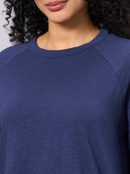 Women's Navy 100% Organic Cotton Regular Fit Tshirt