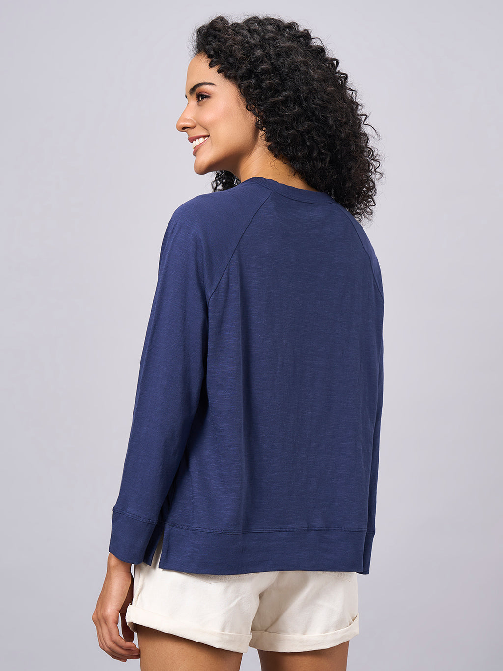 Women's Navy 100% Organic Cotton Regular Fit Tshirt