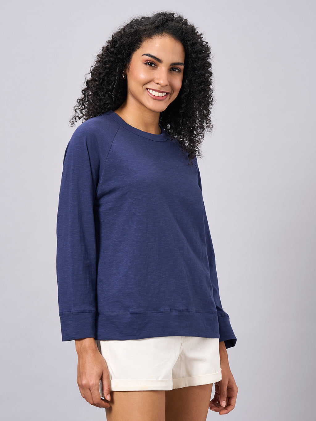 Women's Navy 100% Organic Cotton Regular Fit Tshirt