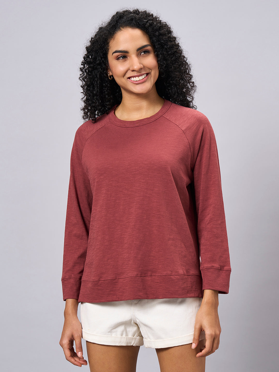 Women's Red 100% Organic Cotton Regular Fit Tshirt