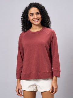 Women’s Organic Cotton Regular Fit Full Sleeve T-Shirt Red