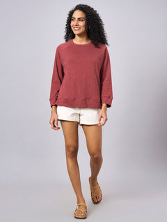 Women’s Organic Cotton Regular Fit Full Sleeve T-Shirt Red