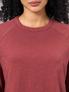Women’s Organic Cotton Regular Fit Full Sleeve T-Shirt Red