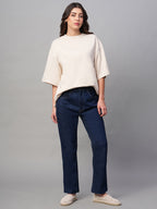 Women's Natural 100% Cotton Loose Fit Tshirt