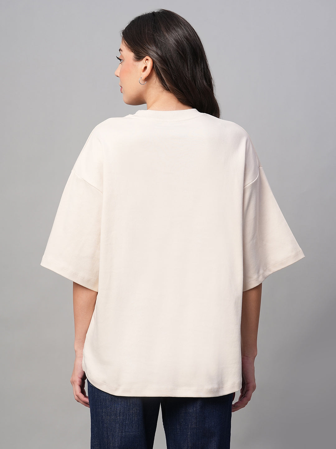 Women's Natural 100% Cotton Loose Fit Tshirt