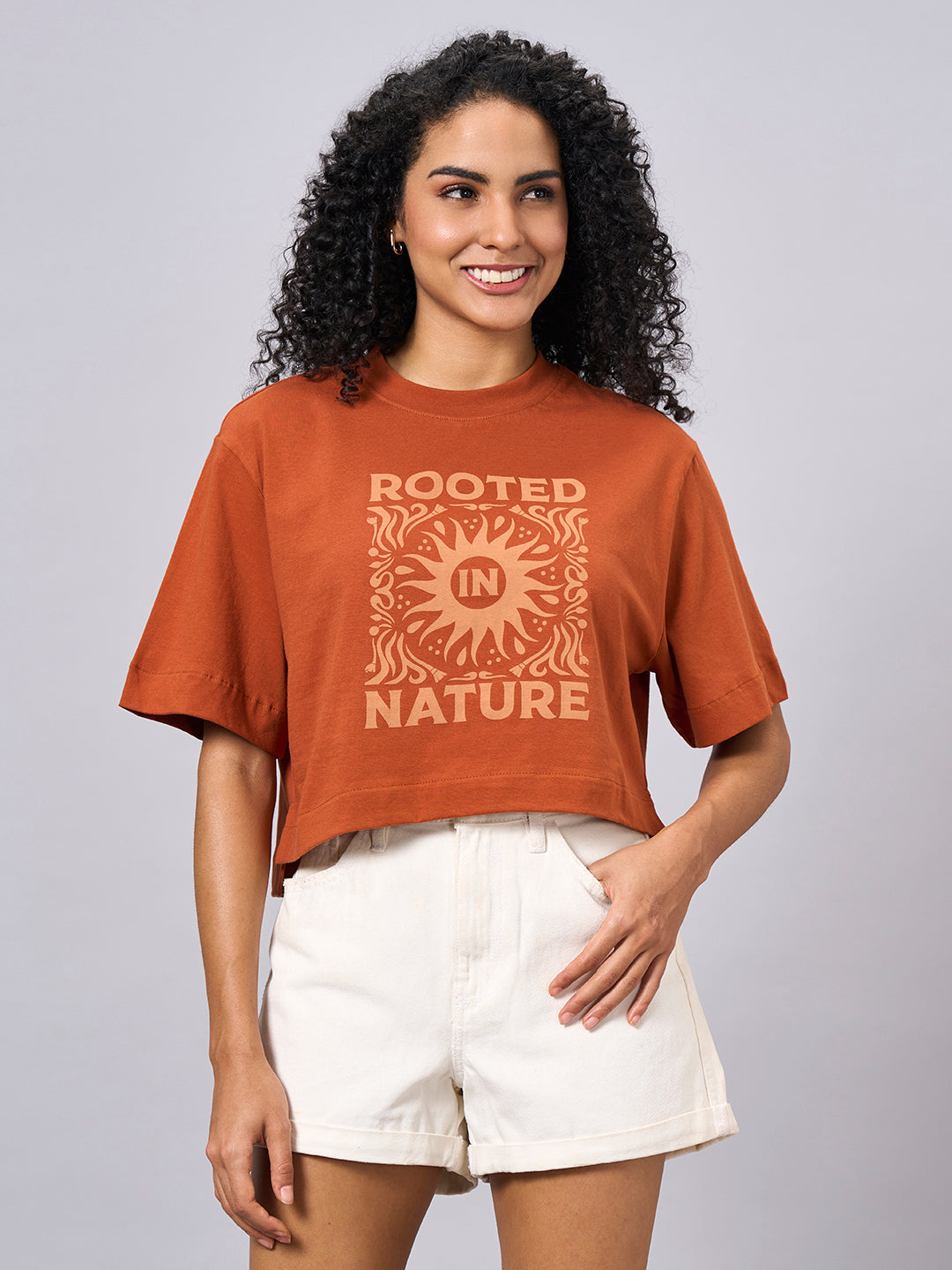 Women's Rust 100% Organic Cotton Regular Fit Tshirt