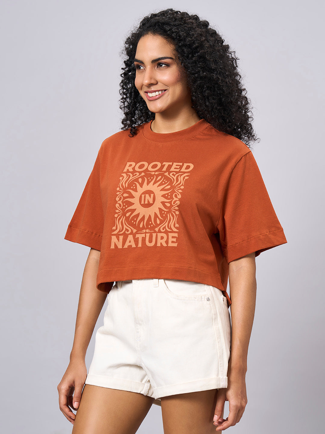 Women's Rust 100% Organic Cotton Regular Fit Tshirt