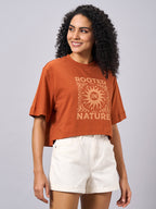 Women's Rust 100% Organic Cotton Regular Fit Tshirt