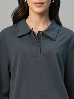 Women’s Cotton Elastane Regular Fit T-Shirt Navy