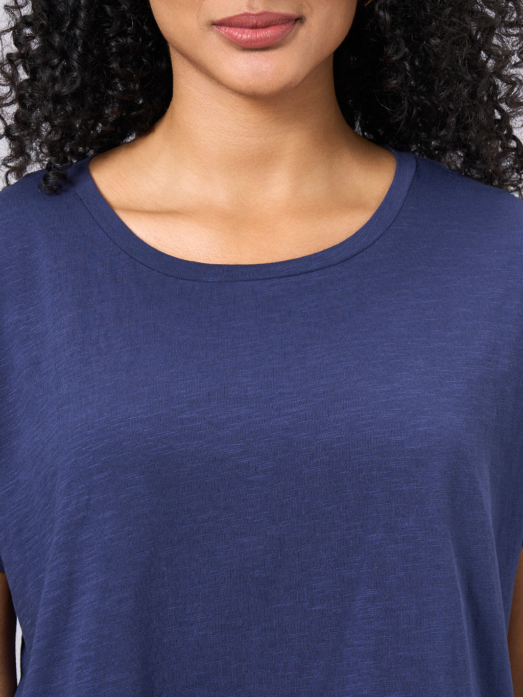 Women's Navy 100% Organic Cotton Regular Fit Tshirt