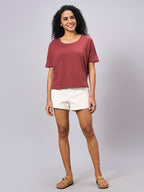 Women's Red 100% Organic Cotton Regular Fit Tshirt